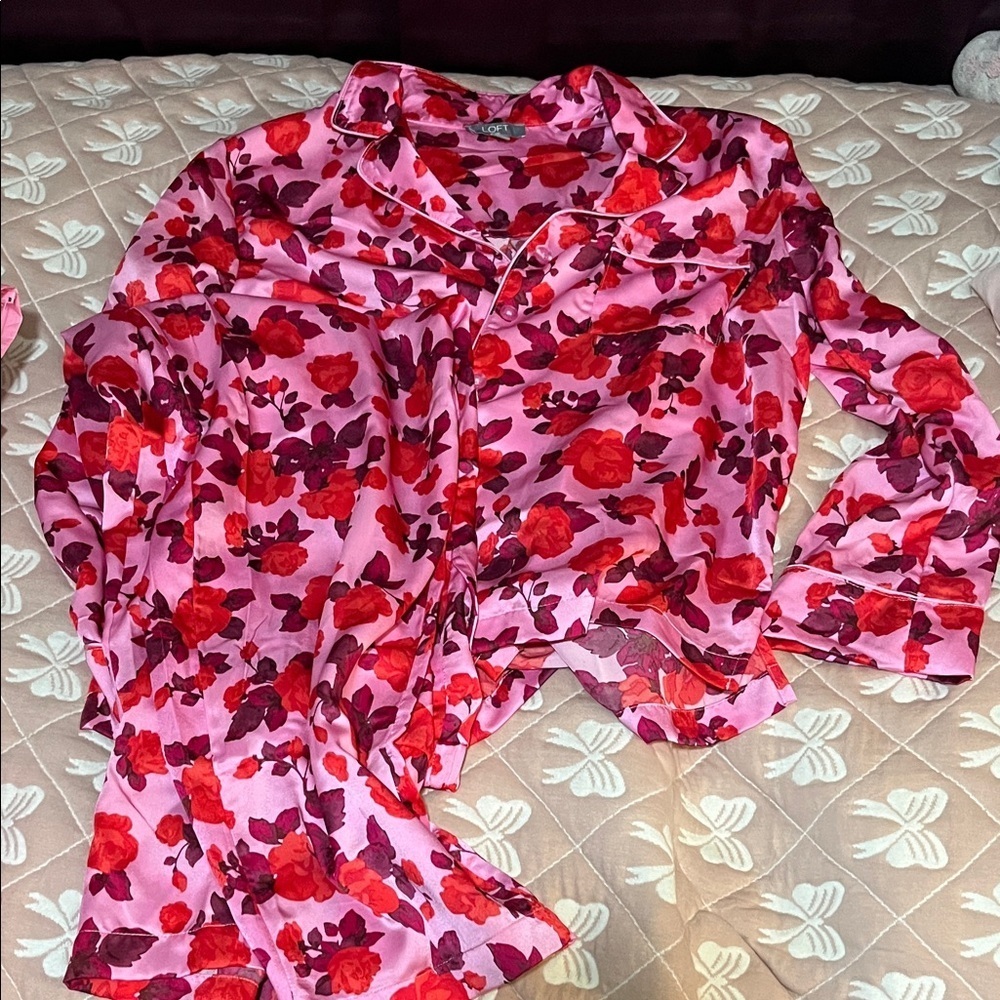 LOFT Floral Pajama Long Sleeve Top and Pant set